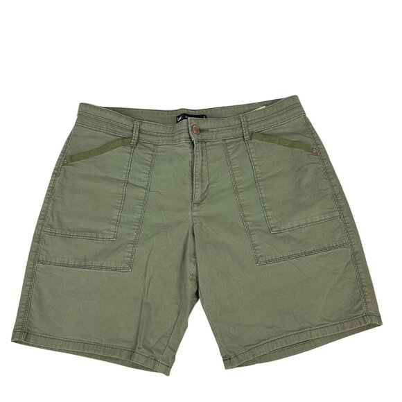 Lee Womens Midrise Fit 12 Petite Cargo Shorts Olive Green Cotton/Spandex - Picture 1 of 5